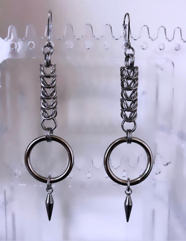 Spiked Chainmail Earrings