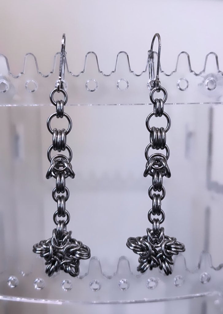 Chainmail Star Earrings